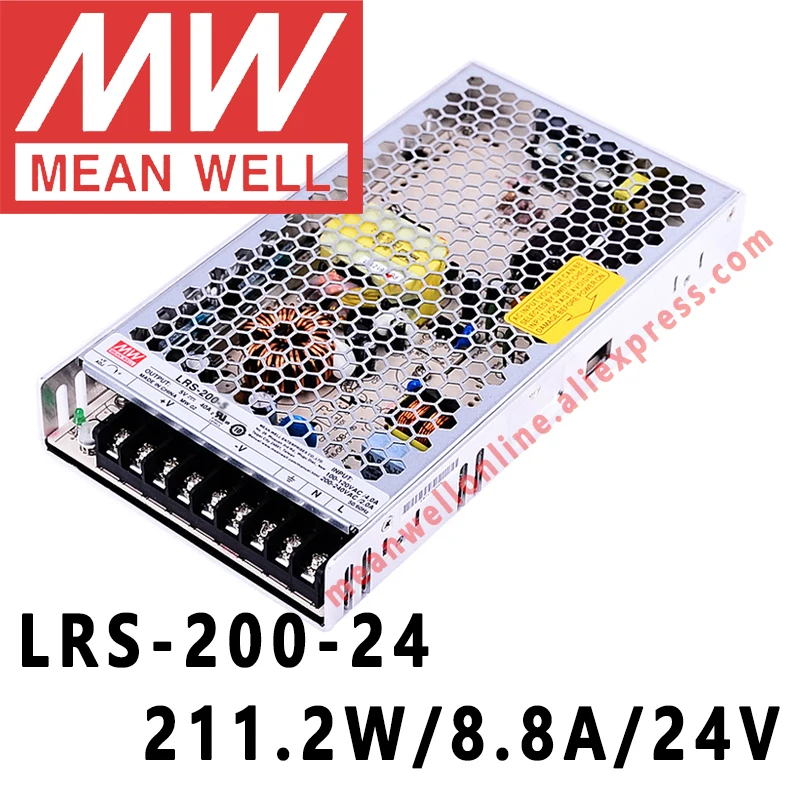 Mean Well LRS-200-24 meanwell 24V/8.8A/211W DC, Интернет-магазин импульсных блоков питания с одним выходом