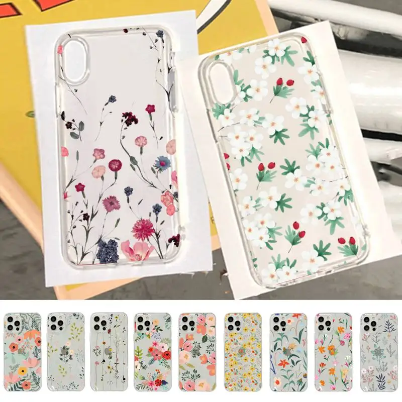 Чехол для телефона с цветочным рисунком для iphone 13 11 12 pro XS MAX 8 7 6 6S Plus X 5S SE 2020 XR