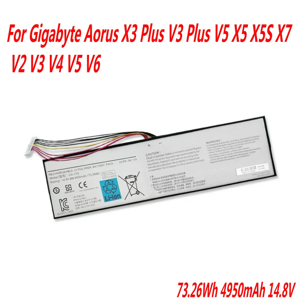 Высококачественный аккумулятор для ноутбука GX-17S для Gigabyte Aorus X3 Plus V3 Plus V5 X5 X5S X7 V2 V3 V4 V5 V6 14,8 В 73,26 Втч 4950 мАч