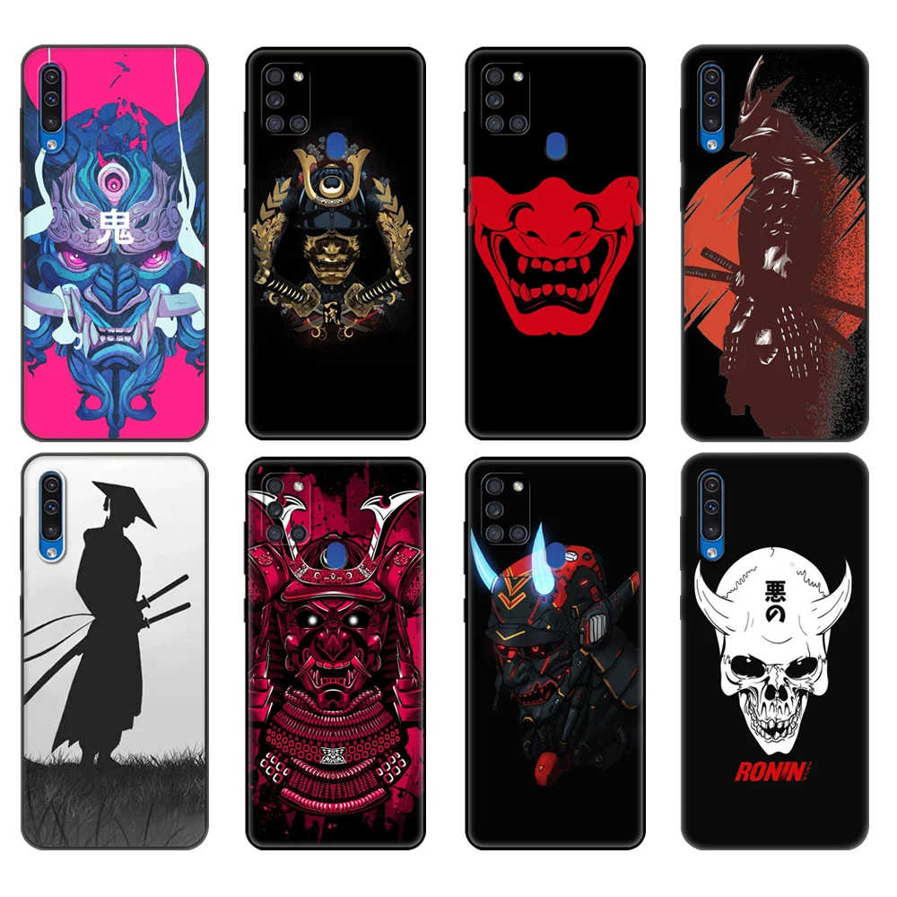 Черный чехол из ТПУ для Samsung Galaxy A50 50S A30S A10 A01 A11 A21S A31 A41 A51 A71 M21 M30S S10 LITE, японская маска самурая «сделай сам»