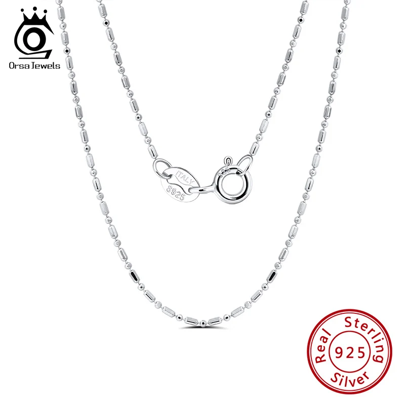 Цепочка из серебра 925 пробы, 45 см, 18 дюймов, 1 мм