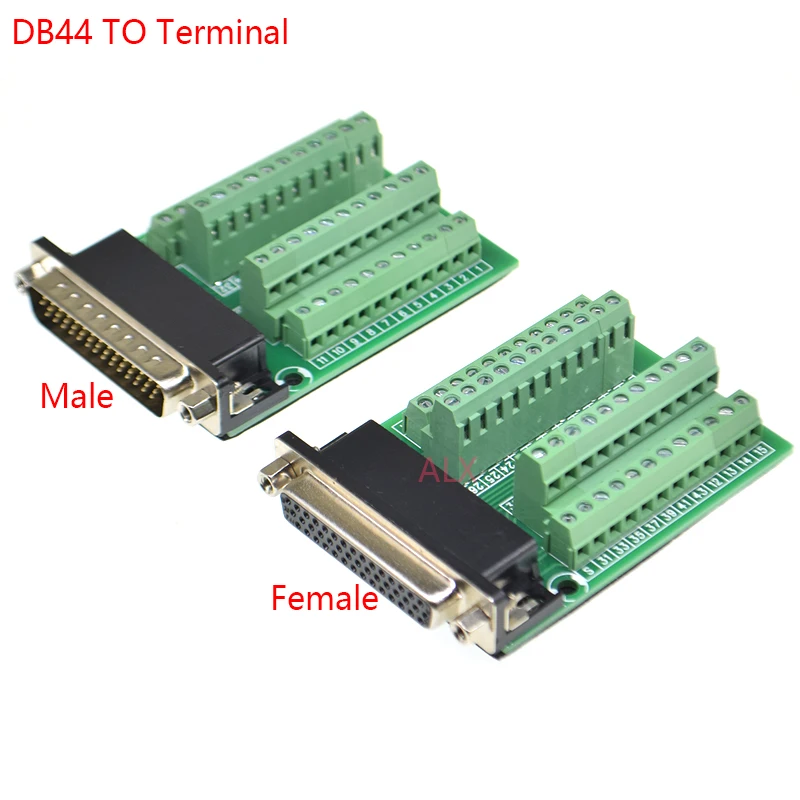 1 шт. DB44 44PIN 3-рядный Штекерный гнездовой разъем к клеммной адаптеру Стандартный преобразователь 44-контактный Штекерный терминал модуль сигнала