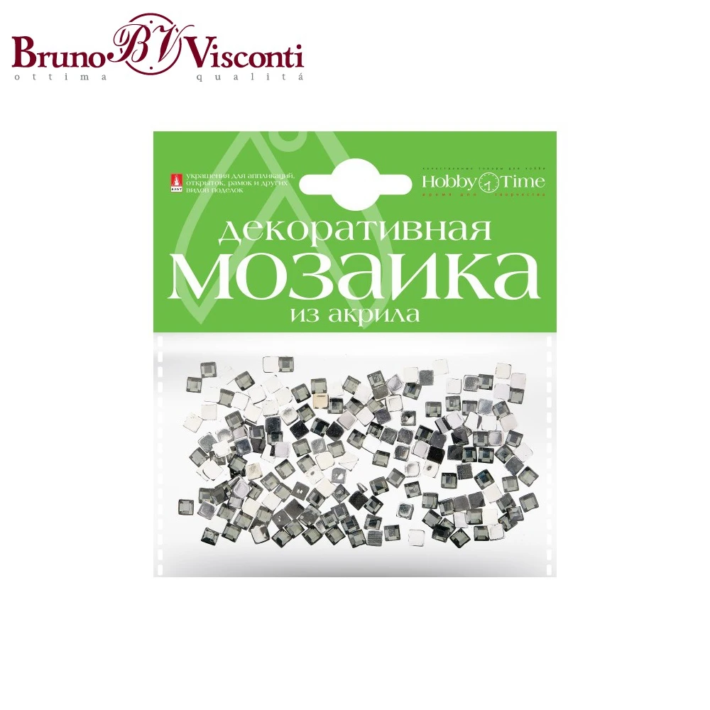 Мозаика декоративная из акрила 4Х4 ММ,200 ШТ., СЕРЫЙ 2-335/15 BRUNO VISCONTI
