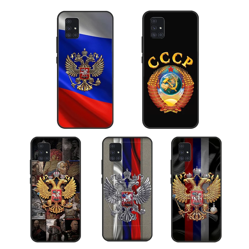 Чехол с гербом России и флагом СССР для Samsung Galaxy A52, A12, A22, A32, A42, A72, A52S, A21S, A50, A70, A11, A31, A71, A51, чехол