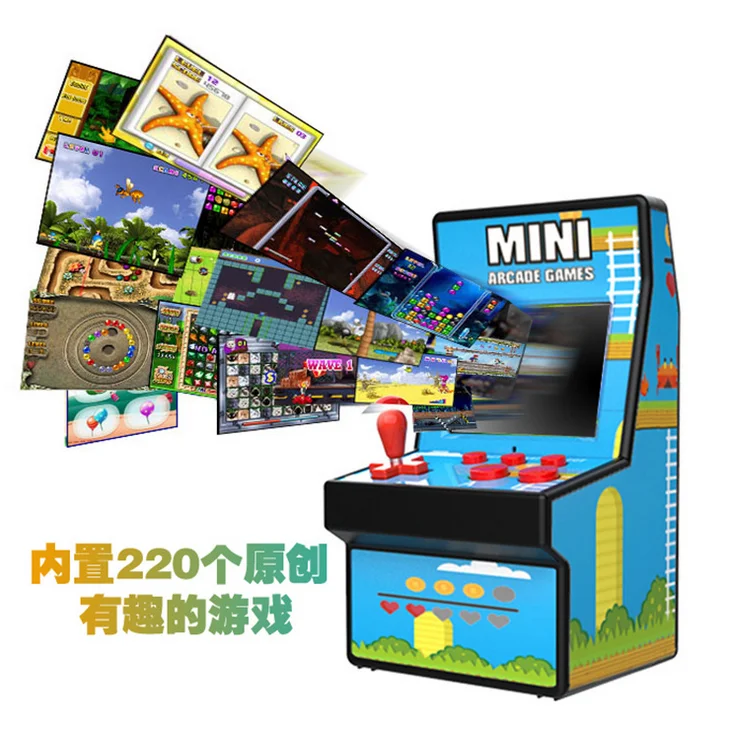 Фото Мини-аркадная игровая консоль 220 в 1, портативный игровой плеер в стиле ретро с 220 16-разрядными играми, 2,8 дюйма, красочный дисплей, подарок для ребенка №5