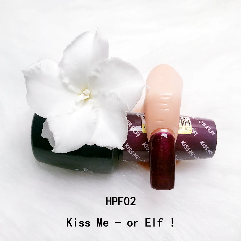 Фото Полуперманентный УФ-лак для маникюра HPF02 Kiss Me-Or Elf, 15 мл №1