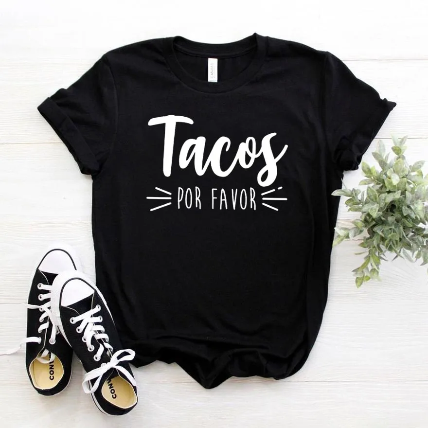 Skuggnas Новое поступление, футболка Tacos Por Favor, повседневная забавная футболка, хипстерские модные футболки, футболки с короткими рукавами, Прямая доставка