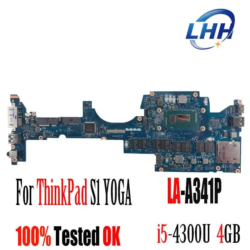 Материнская плата для lenovo THINKPAD S1 YOGA/материнская плата LA-A341P ZIPS1 с процессором i5-4300u 4 ГБ 100% протестирована