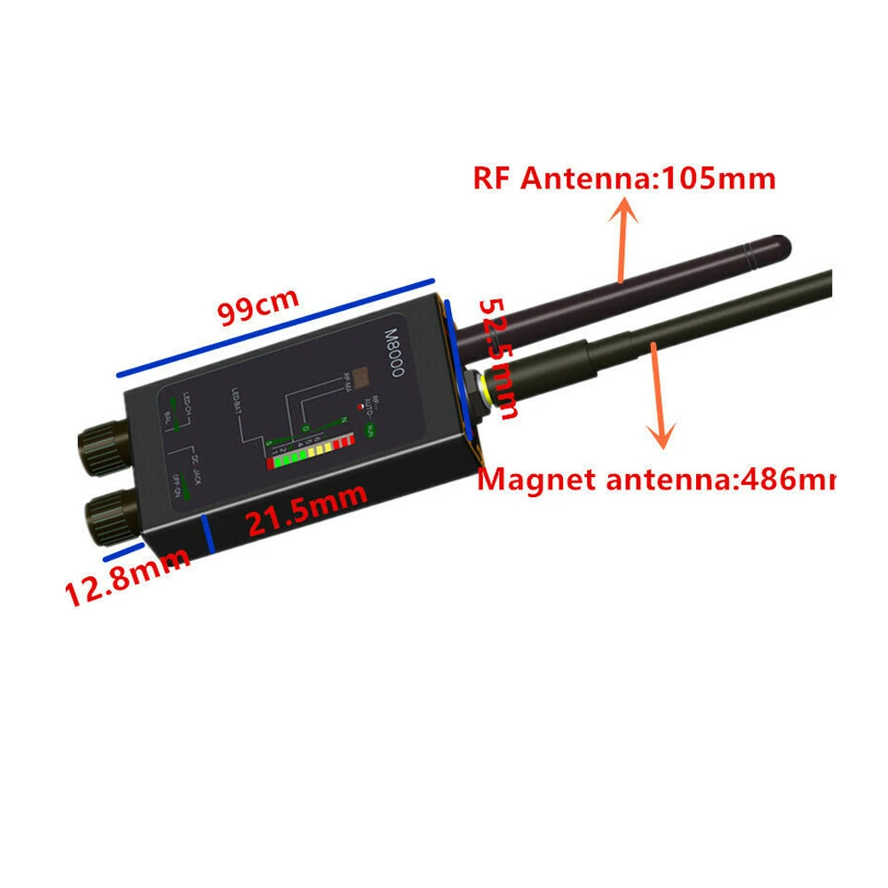 Радиоприемник M8000, 1 комплект, детектор анти-шпиона, 1 мгц-12gh, автомобильный трекер, детектор сигнала, GPS-трекер, поиск насекомых светодиодный антенной