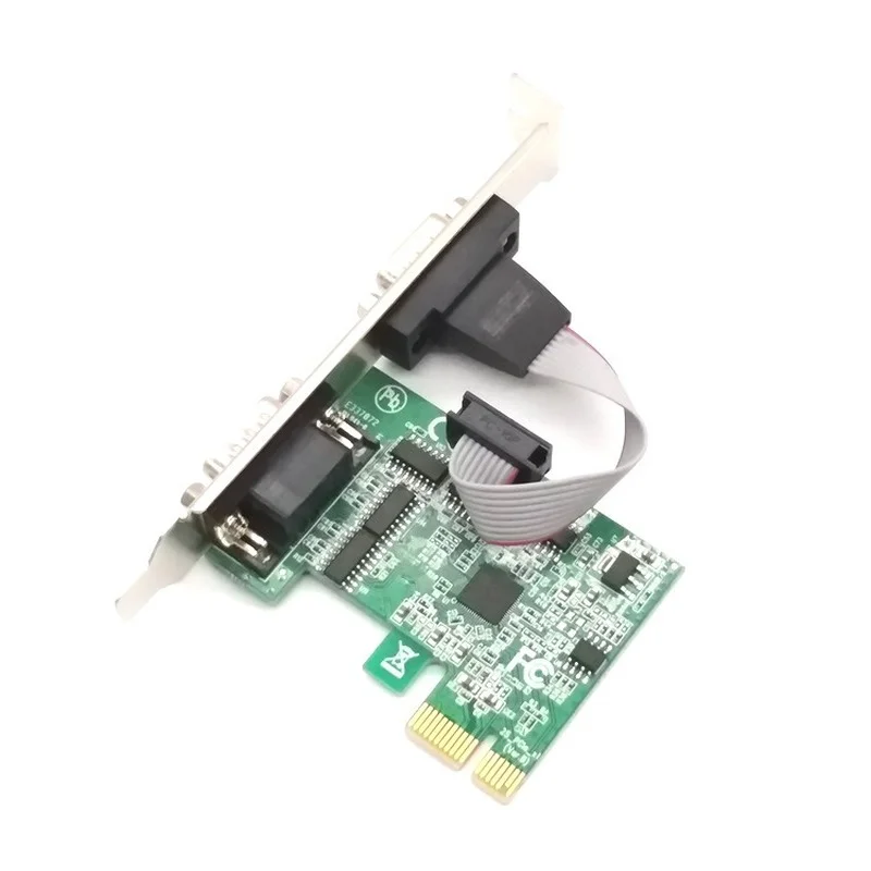 PCIe двойная последовательная плата расширения чип AX99100 2 порта промышленный DB9 COM RS232 конвертер адаптер контроллер для настольного ПК