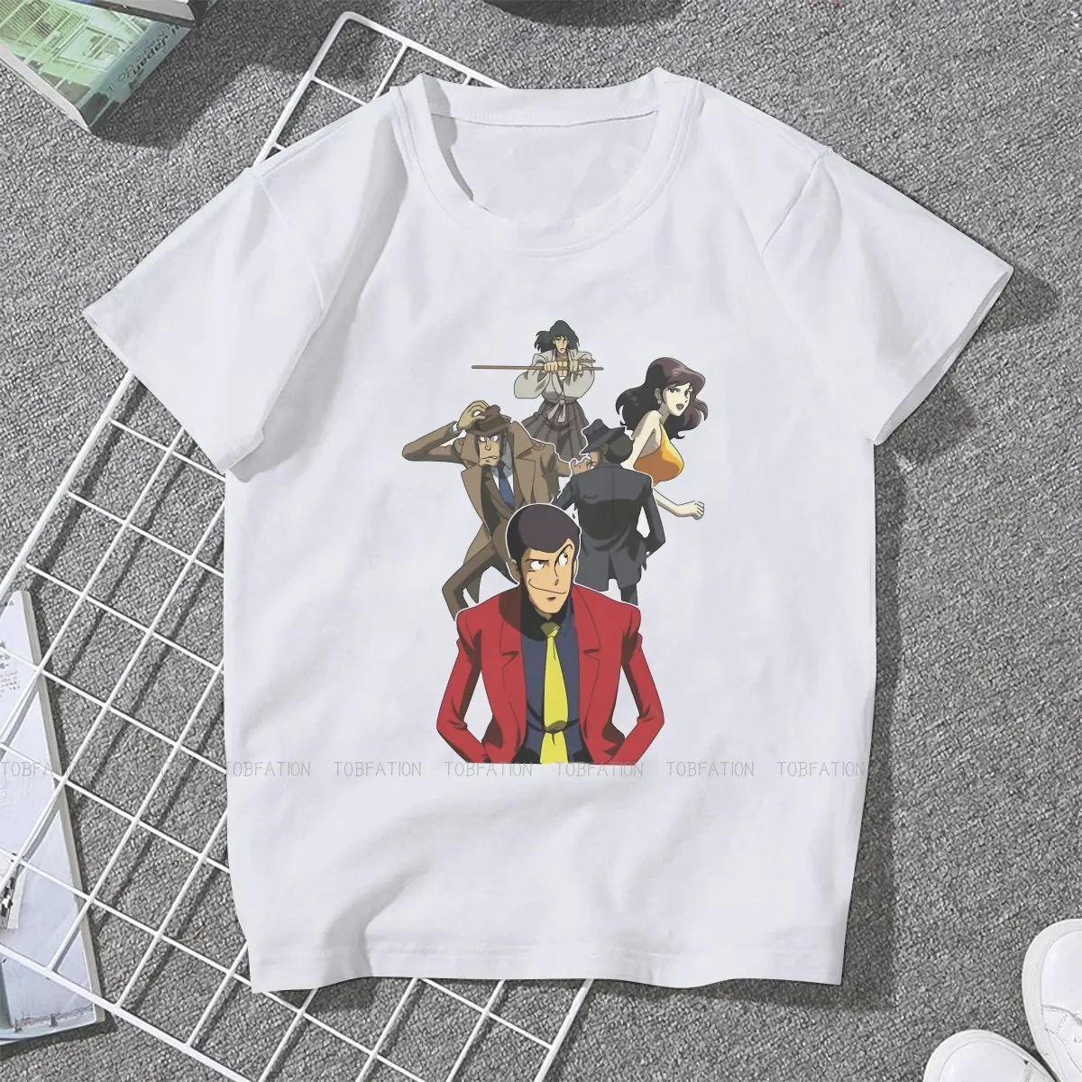 Фото Lupin, третий Daisuke Jigen, футболка для джентльменов и девушек с изображением кражи из аниме, женские топы, графические футболки, женская футболка ... №2