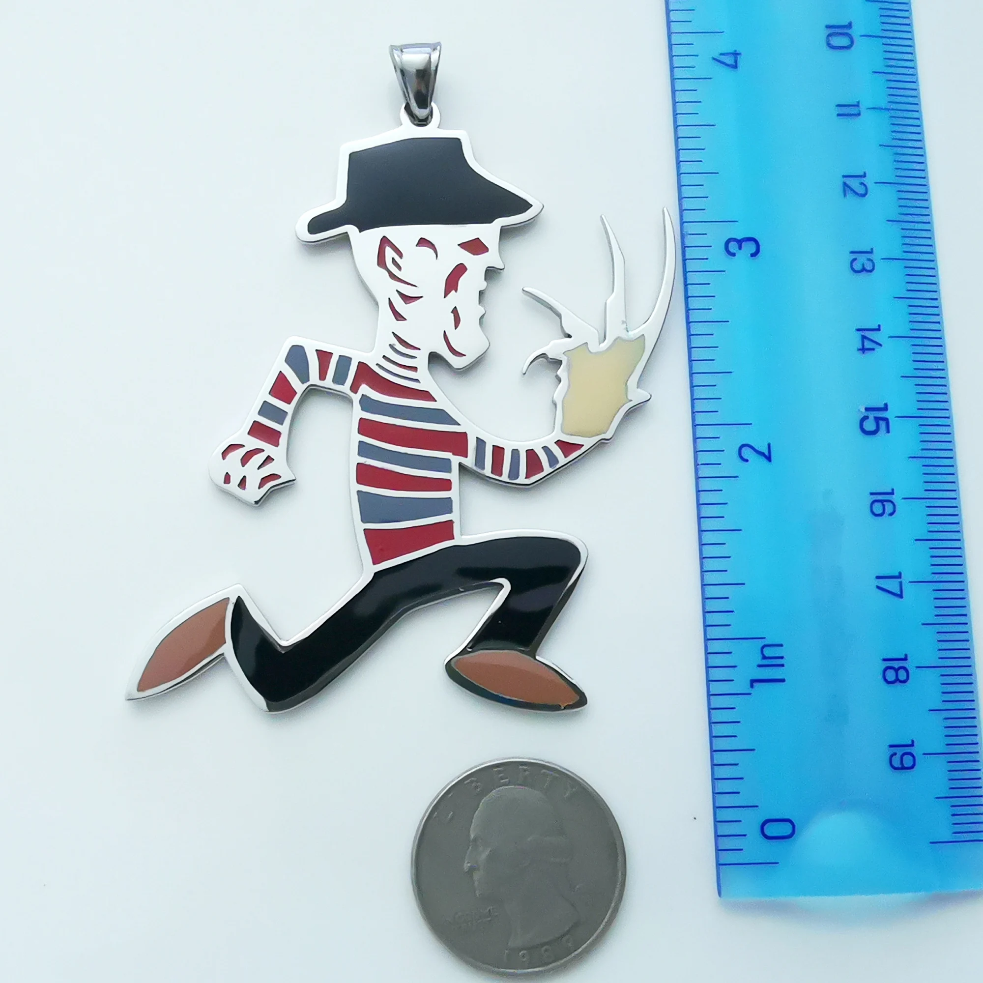Мужское ожерелье с подвеской из нержавеющей стали ICP Crazy Clown Hatchetman, большое, высота 2 дюйма, с цепочкой 4 мм, 24 дюйма