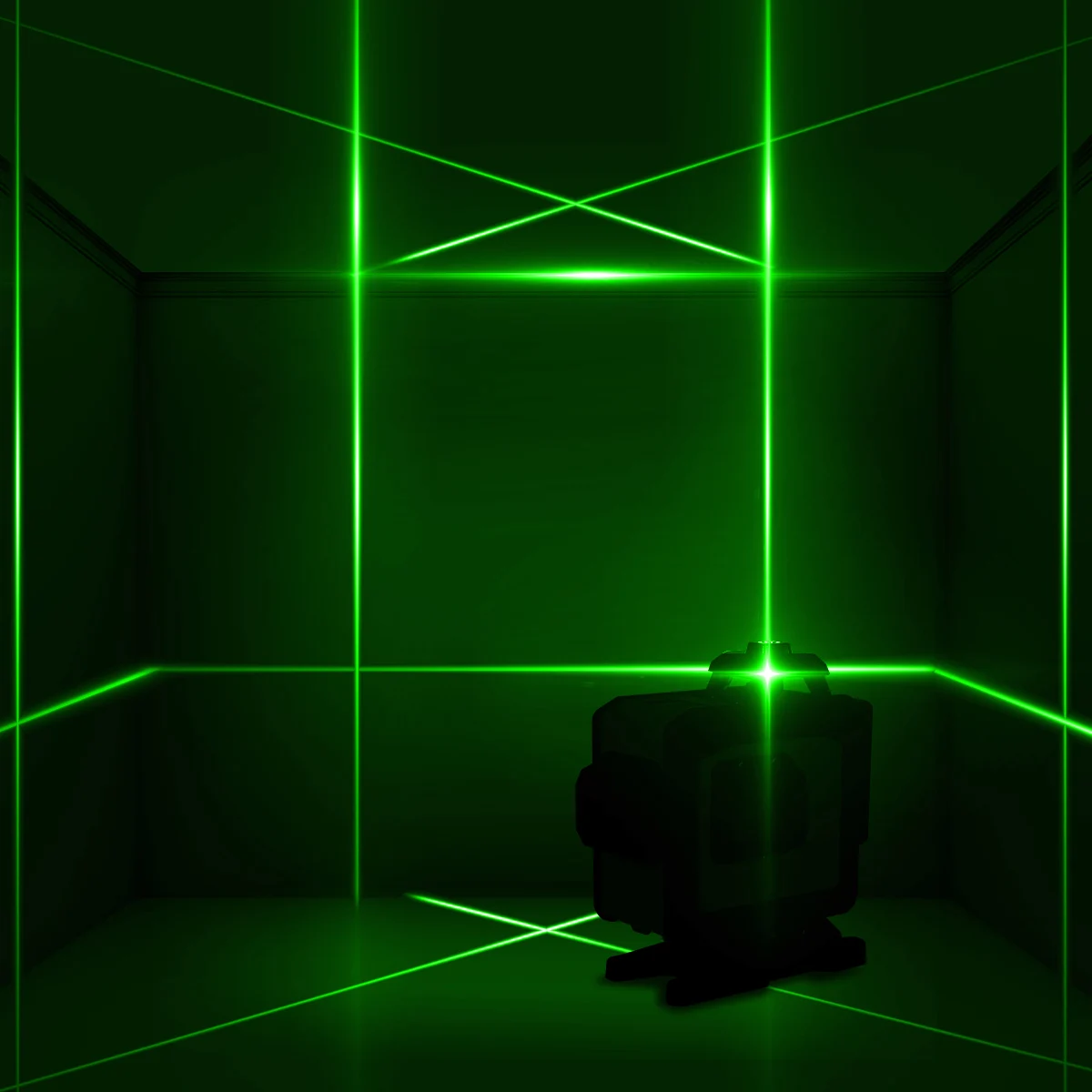 Самонивелирующийся зеленый лазерный уровень 4D, 16 линий, пересечение горизонталей и вертикалей 360 градусов, нивелир с аккумулятором и штативом (art.: 3920b630a0b30) - 3920b630a0b30
