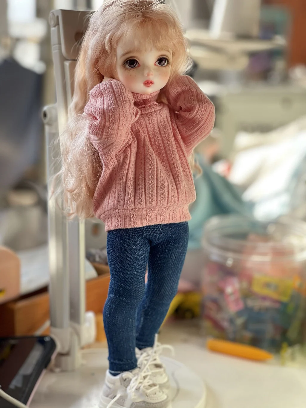 Масштаб 1/6, 1/4, одежда для BJD, милый костюм, свитер + брюки, комплект кукольного наряда для BJD/SD YOSD MSD MDD, аксессуары C1396