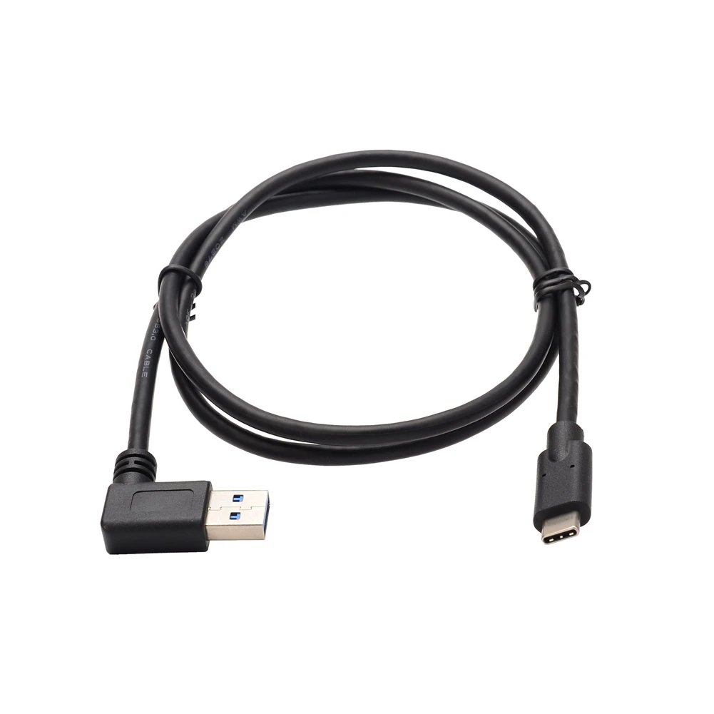 1 м USB 3.1 Type-C «папа» на 90-градусный прямоугольный кабель USB 3.0 типа A «папа» для синхронизации данных и зарядки, совместимый с Xiaomi 4C/5