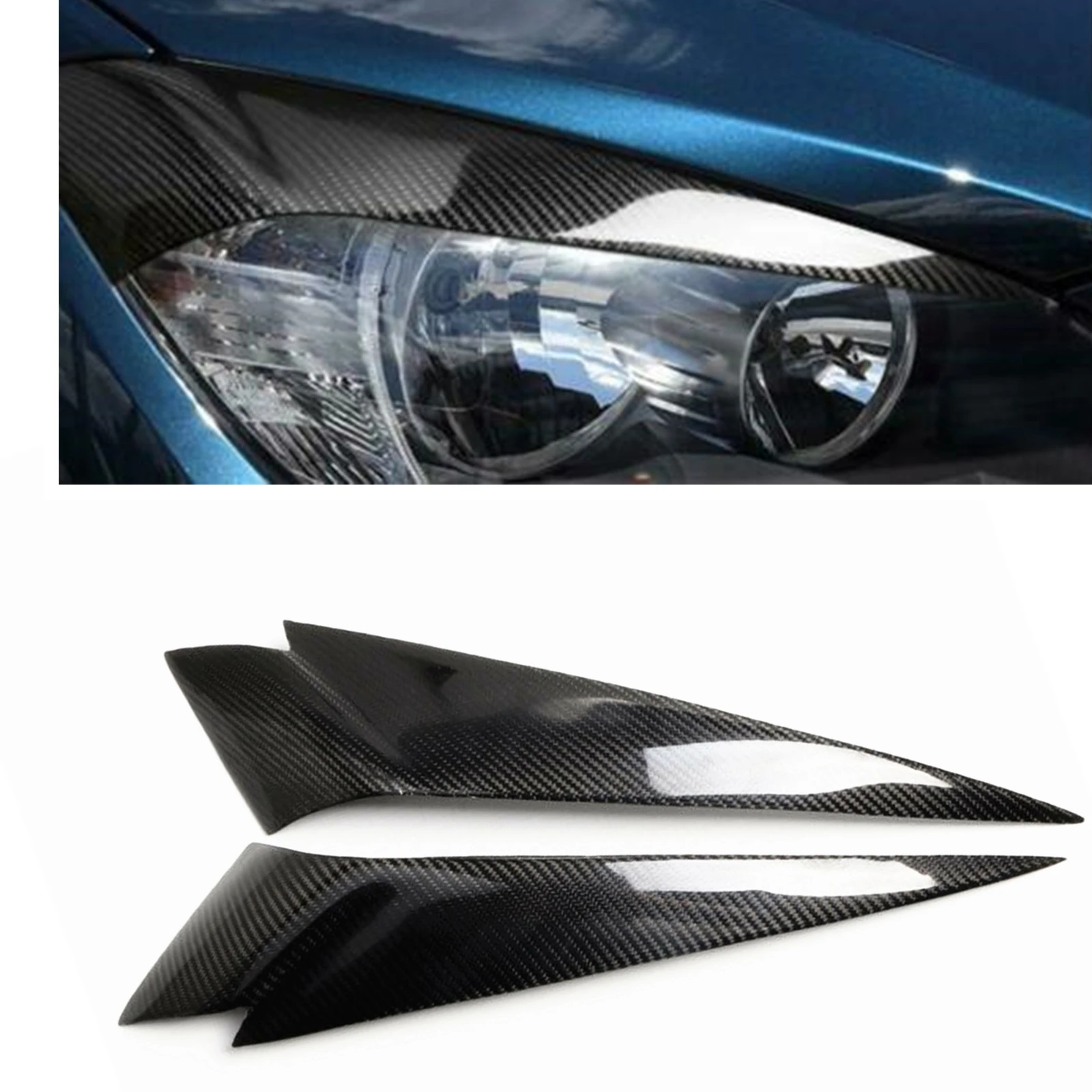 Для BMW X1 E84 25i 28i 35i xDrive 2009-2015 фара из углеродного волокна, крышка для век, накладка для бровей, накладка на фару, крышка лампы для бровей