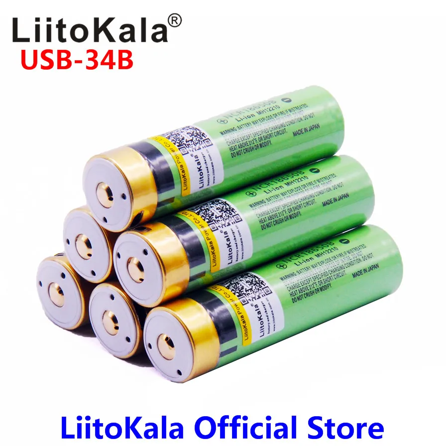 Аккумуляторные литий-ионные батареи LiitoKala, 6 шт., USB 18650, 3400 мАч, 3,7 в, со светодиодным индикатором, зарядка от постоянного тока