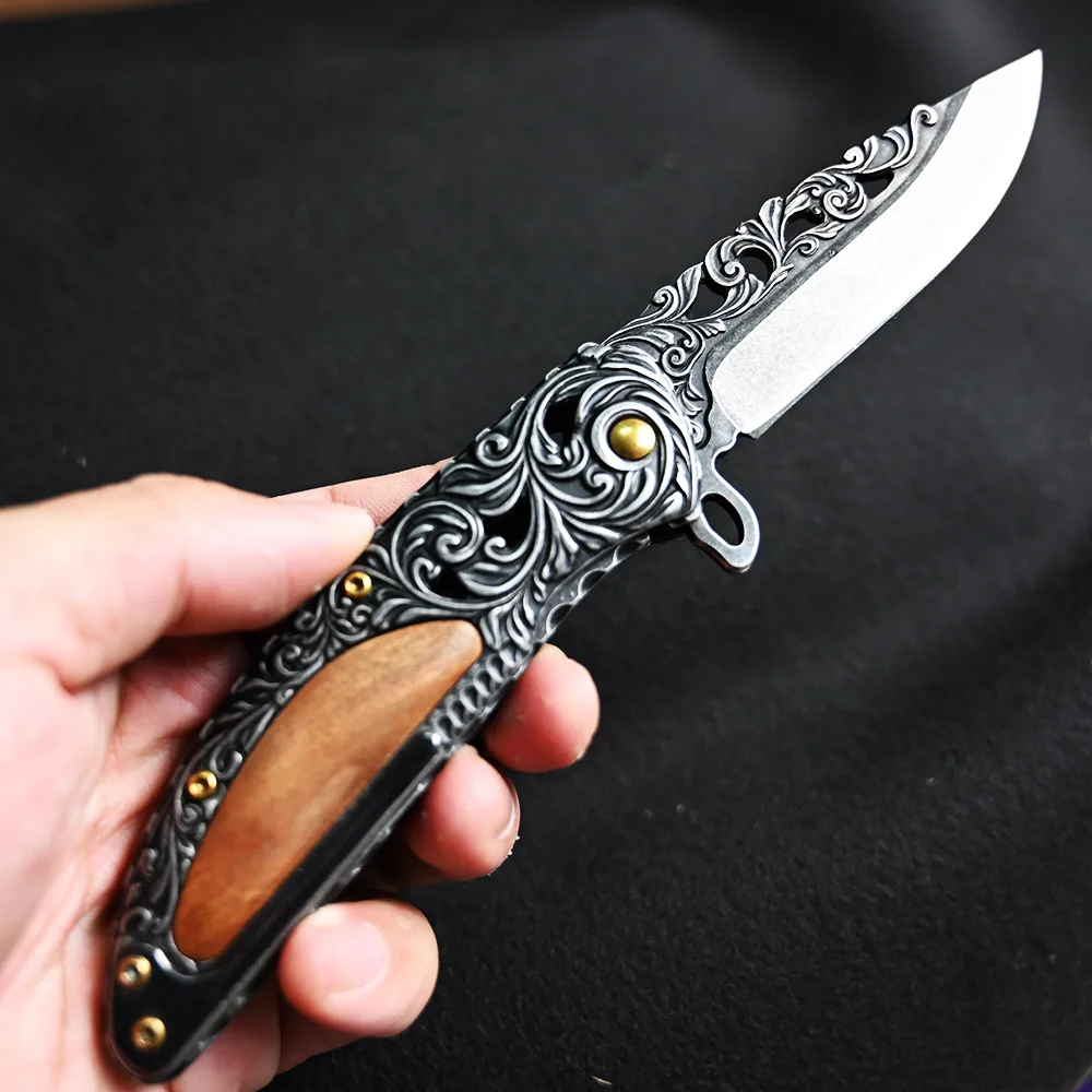 Тактический титановый складной нож для выживания, кемпинга, охоты (art.: 3920b9bcbcb06) - 3920b9bcbcb06