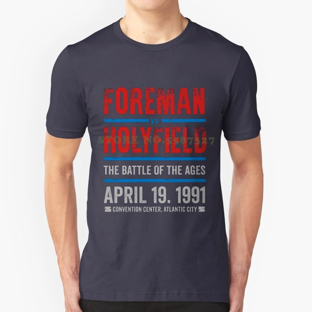 Foreman Vs Holyfield Модные Винтажные футболки Holyfield Vs Foreman Evander Holyfield George Foreman реальная сделка большая