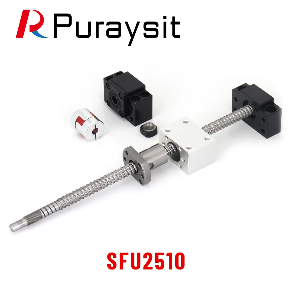 SFU2510 набор шариковых винтов 200 мм-1150 мм SFU2510 Концевая обработка + RM2510 шариковая гайка + Корпус гайки DSG25H + BK20 BF20 концевая опора + муфта