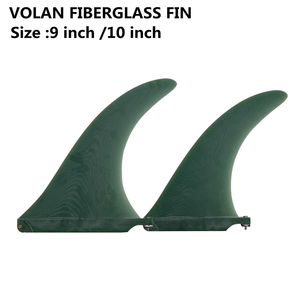 Лонгборд Upsurf YEPSurf, плавники VOLAN из стеклопластика, длина 9/10, 25, плавник для серфинга, зеленый цвет, плавник для серфинга, 9/10 длины