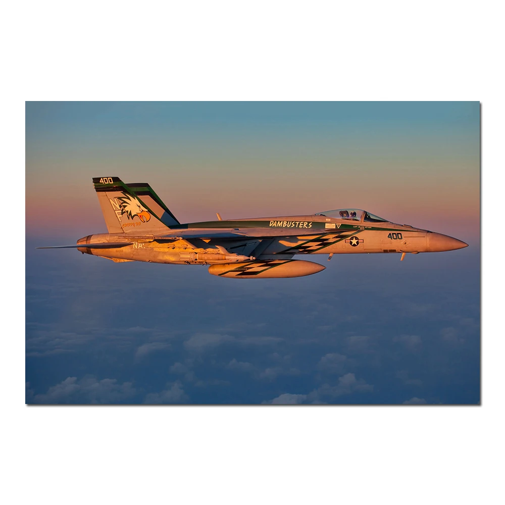 FA-18E плакат-истребитель, настенное искусство, холст, ткань, печать, картина для комнаты, домашний декор