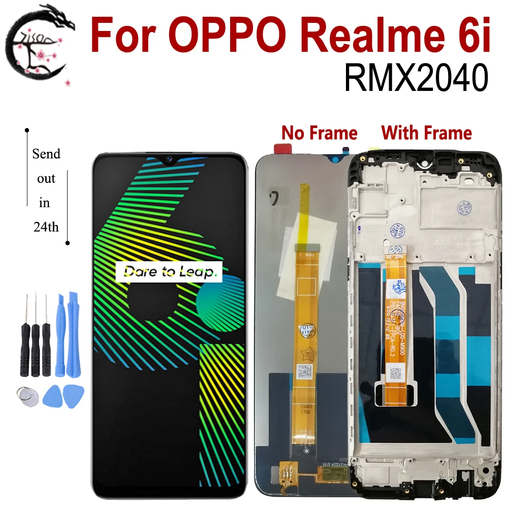 6,5-дюймовый ЖК-дисплей с рамкой для OPPO Realme6i Realme 6i RMX2040, дигитайзер сенсорного экрана, сенсор в сборе, замена ЖК-дисплея Realme 6i Телефоны и аксессуары
