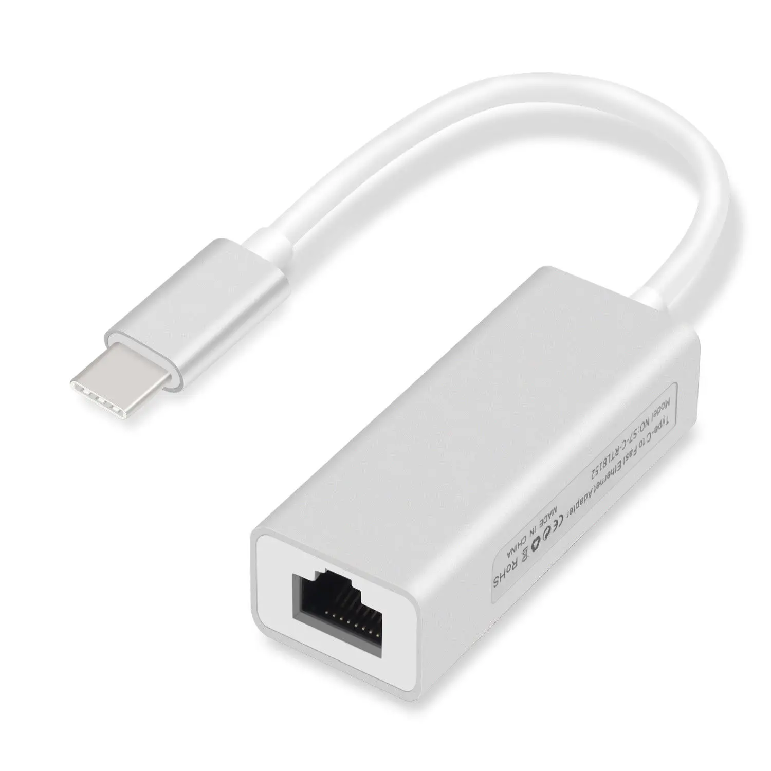 Сетевой адаптер USB-C Type C к RJ45 Ethernet Lan 10/100 Мбит/с для ноутбука, ноутбука, планшета, телефона, подключения к USB-устройствам
