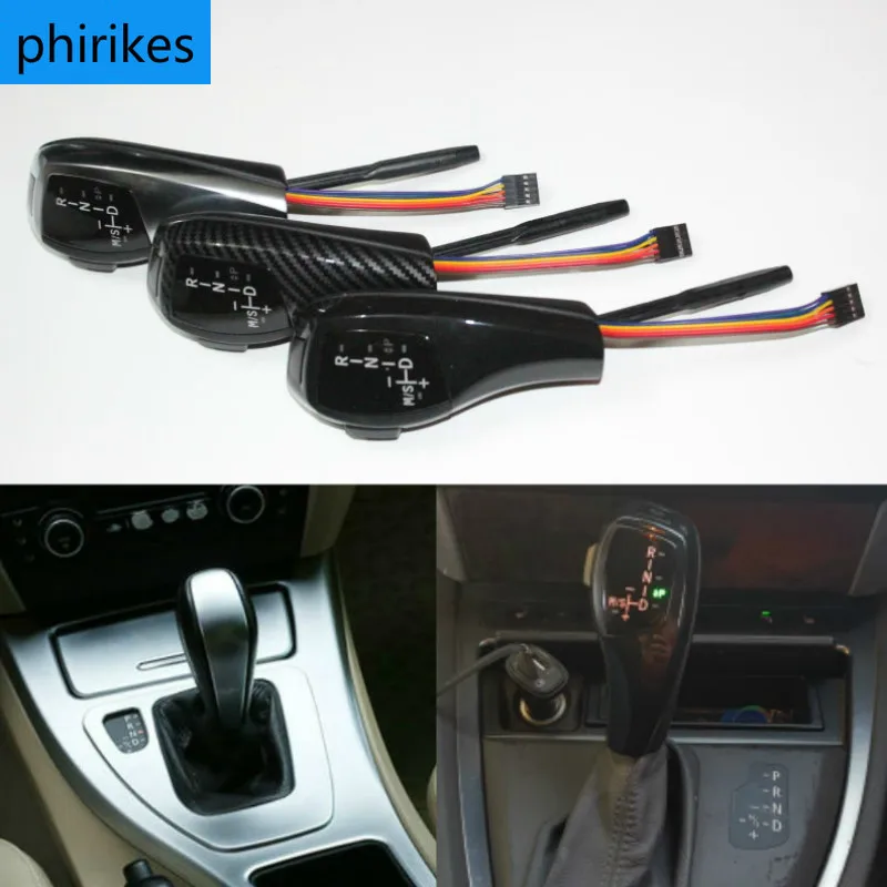 Для BMW X5 2004 2005 2006 E53 Автомобильный светодиодный светильник Шестерни рукоятка рычага переключения передач рычаг переключения передач автоматическая черное углеродное волокно серебристый 53