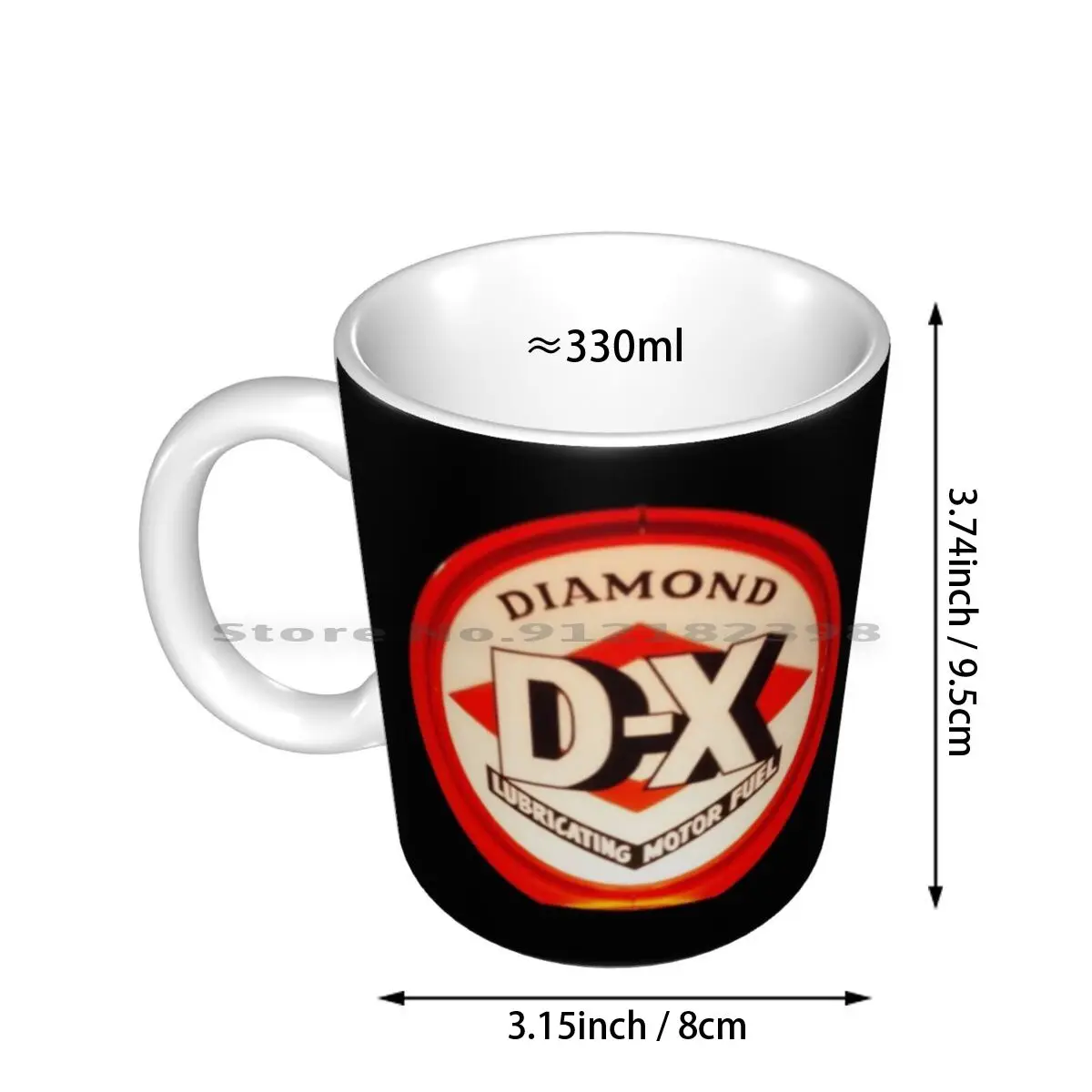 Фото Керамические кружки Diamond X, кофейные чашки, Кружка для молока и чая, газовая станция Diamond D X, газовый насос, газовый шар, ностальгия, автомобильное снаряжение №2