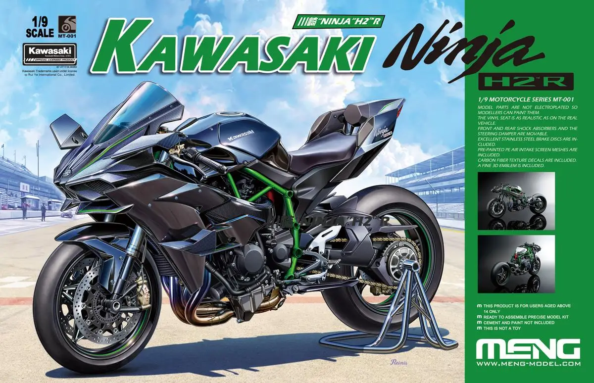 Meng MT-001 1/9 «NINJA» Ninja H2 R KAWASAKI Модель 2019 мотоциклетная серия Лидер продаж