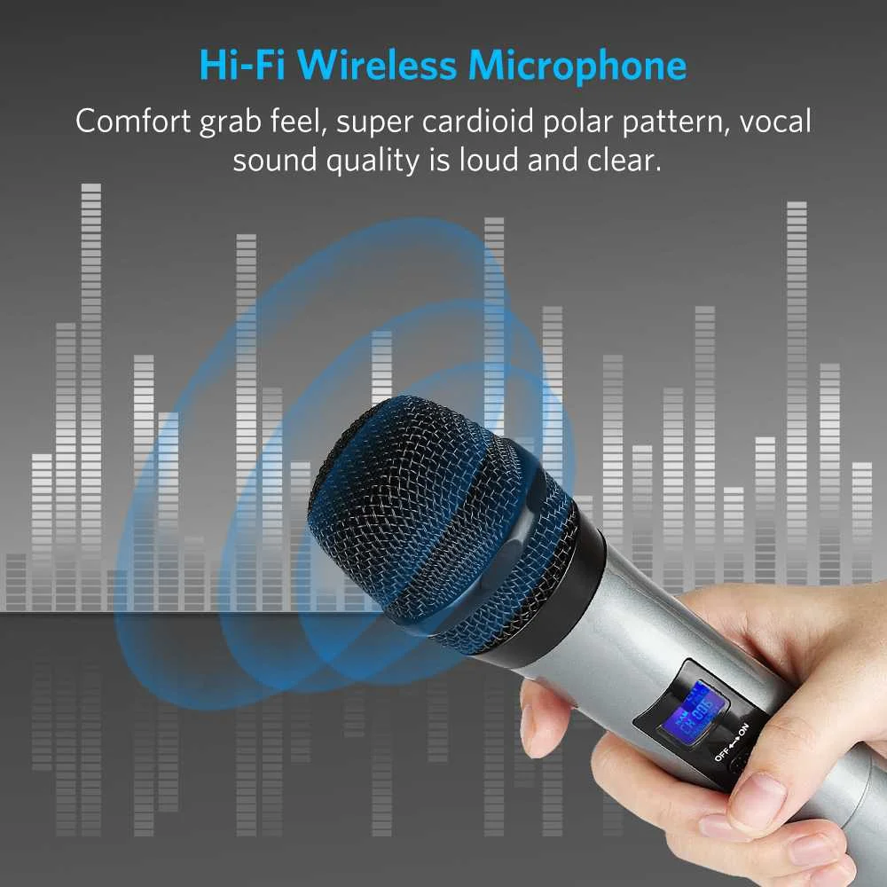 Bluetooth-микрофон, беспроводная система, УКВ, два канала, ручные микрофонные системы, портативные, для пения, фотография дома, KTV (art.: 3920c3ba1e2aa) - 3920c3ba1e2aa