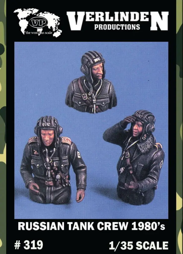 1/35 Российский танковый экипаж 1980-х годов (3 фигурки из смолы/комплект) VERLINDEN # 319 в разобранном виде, неокрашенный