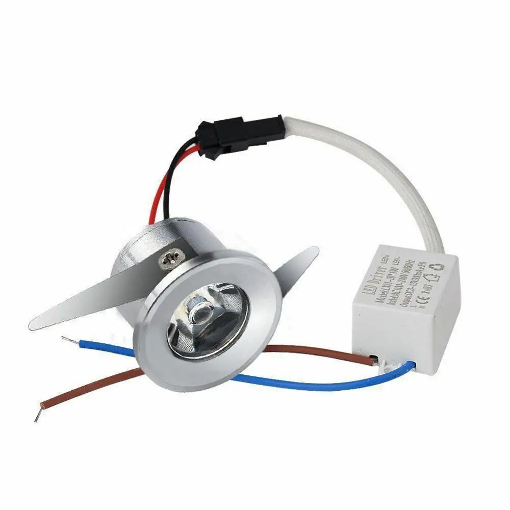 Светодиодный прожектор 1 Вт Мини светодиодные потолочные светильники AC85-265v Встраиваемые лампочки для витрины шкафа