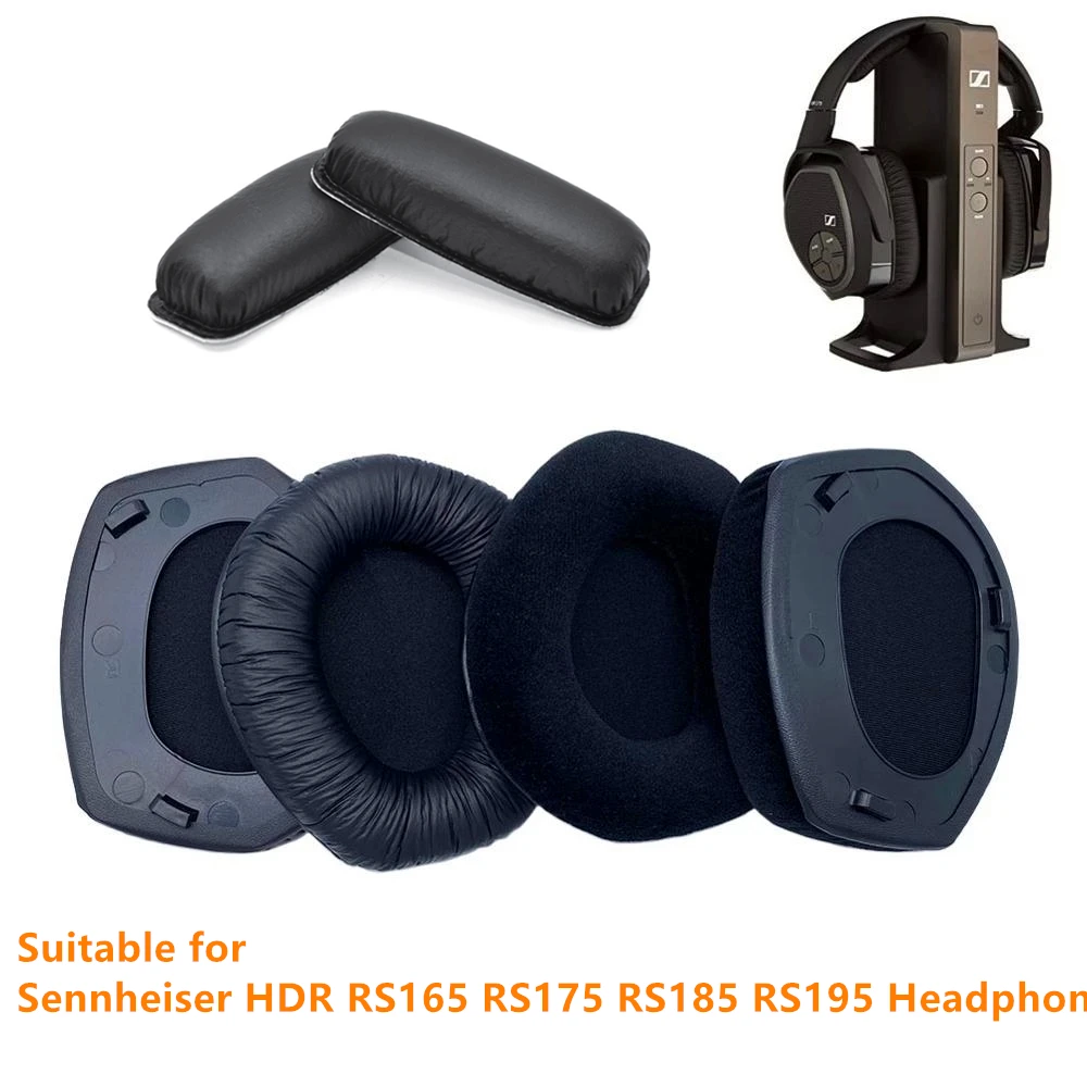 Новые амбушюры для наушников Sennheiser RS175, наушники RS 165 175 185 195, велюровые амбушюры, сменные подушки для головы из искусственной кожи