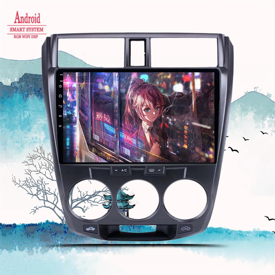 Android 14 для Honda City 2008 2009 2010 2011 2012 2013 Автомобильный радиоприемник Мультимедийный видеоплеер GPS-навигация 2Din DVD головное устройство Автоэлектроника