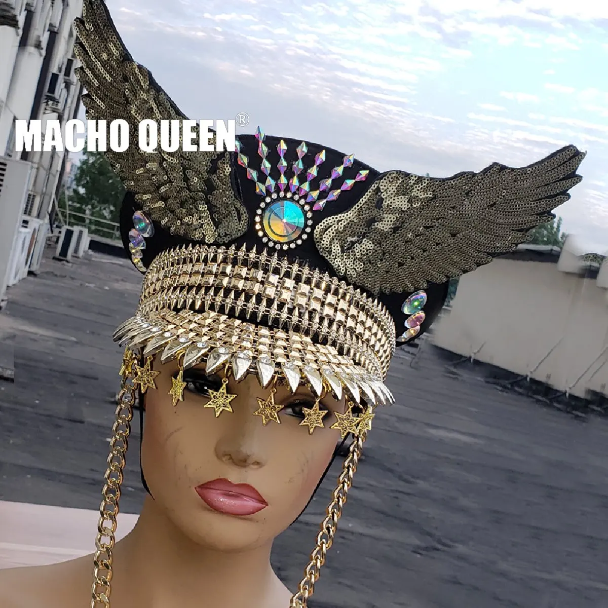 Костюм Drag Queen, танцевальная шляпа DJ Gogo, военные капитаны, летняя голографическая яркая Мужская одежда, одежда, одежда