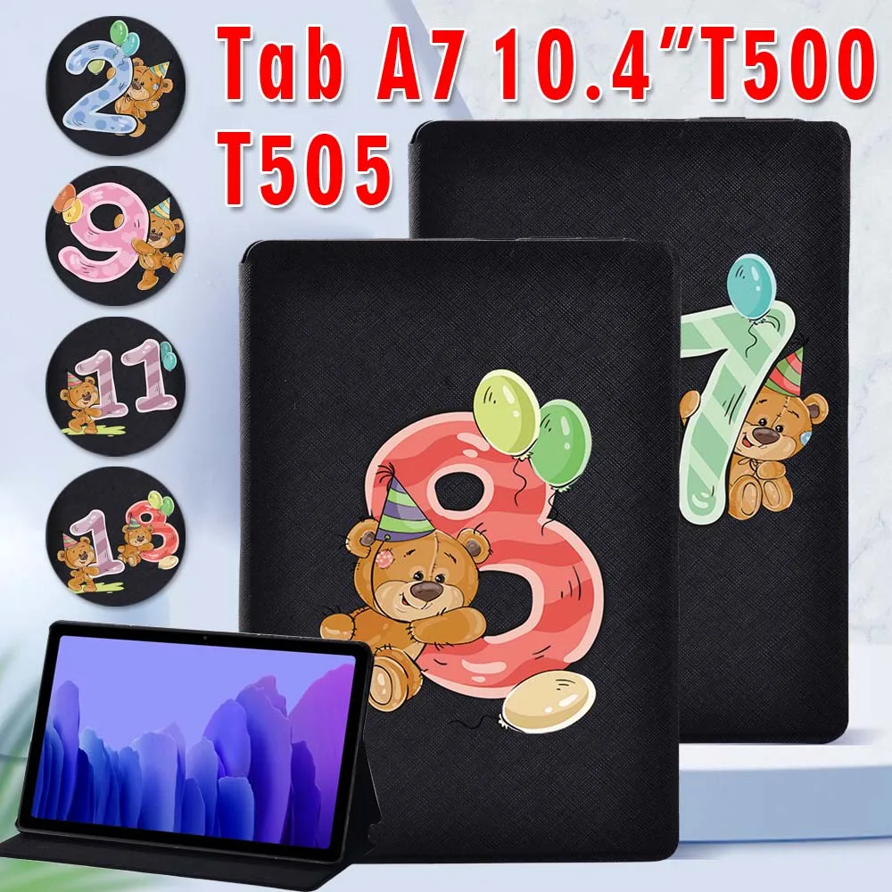 Чехол чехол для планшета Samsung Galaxy Tab A7 10,4 дюймов SM-T500 SM-T505 2020 искусственная кожа Стенд чехол для планшета + ручка