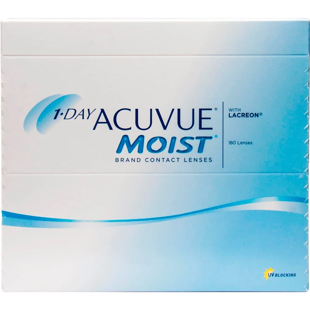 Контактные линзы 1-Day Acuvue Moist, 180 шт в упаковке