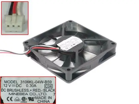 NMB-MAT 3106KL-04W-B59 C04 DC 12V 0.30A 80x80x15 мм 3-проводной Вентилятор охлаждения сервера