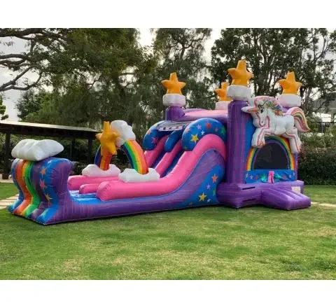 Коммерческий надувной единорог Bounce House горка комбинированный прыгающий замок надувной шезлонг