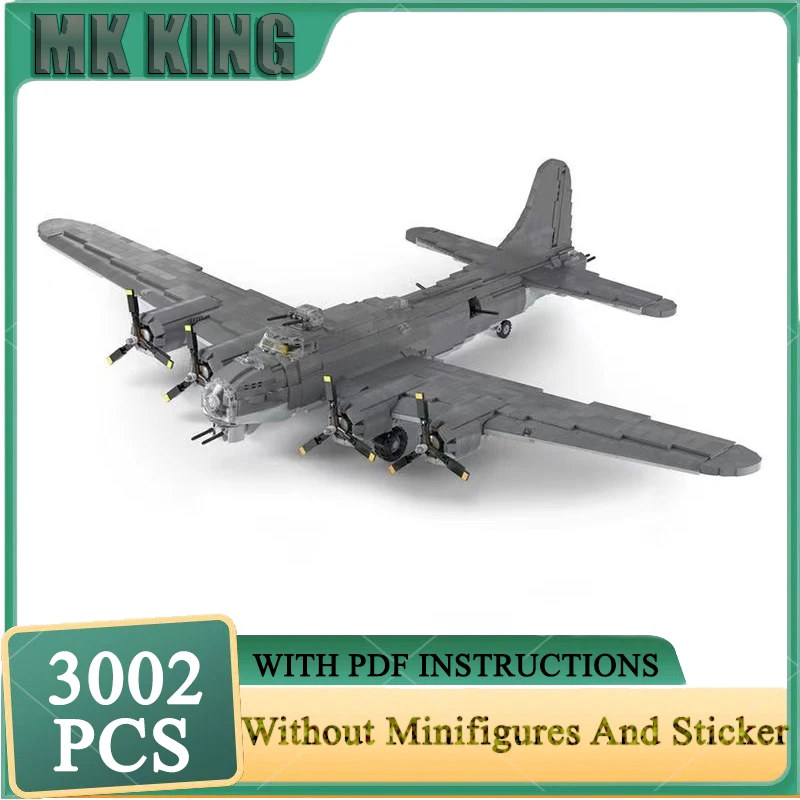 Модель военной серии MOC Boeings B-17, строительный блок «Летающая крепость», модель коммерческих самолетов для женщин, любовь, авиационные игрушки, подарок