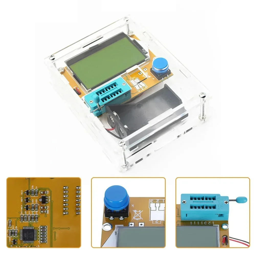 Фото Для DIY электроника LCR-T4 цифровой тестер транзисторов цифровой тестер транзисторов с чехлом конденсаторы диоды ESR №3