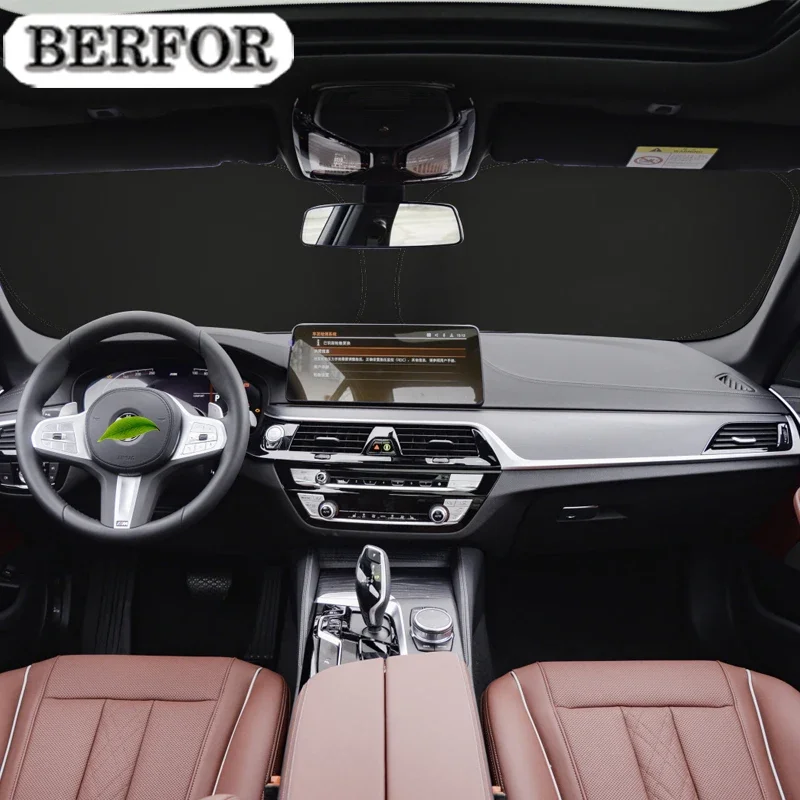 Фото Для BMW 5 серии G30 G38 2017-2023, автомобильный наноизоляционный солнцезащитный козырек на лобовое стекло, УФ-блок, солнцезащитный козырек на переднее окно, складные автомобильные аксессуары №2