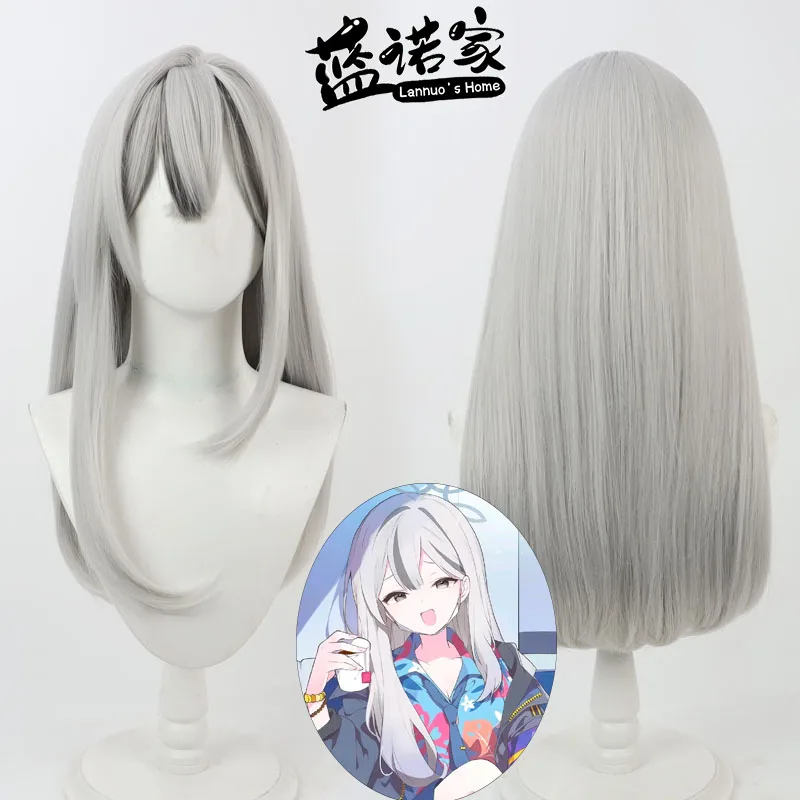Игра Синий Архив Konoka Cos Косплей Парик Хэллоуин Карнавальная Вечеринка Реквизит Синтетические Волосы Термостойкое Волокно + Кепка Для Парика Аксессуары для косплея