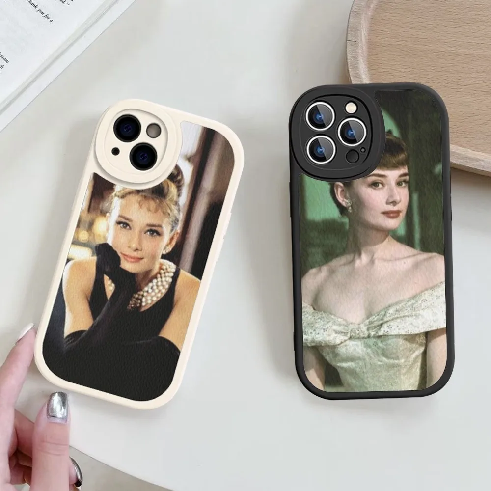 Жесткий кожаный чехол для телефона Одри Хепберн для iPhone 16, 15, 14, 13, 12, Mini 11 14 Pro Max Xs X Xr 7 8 Plus Fundas