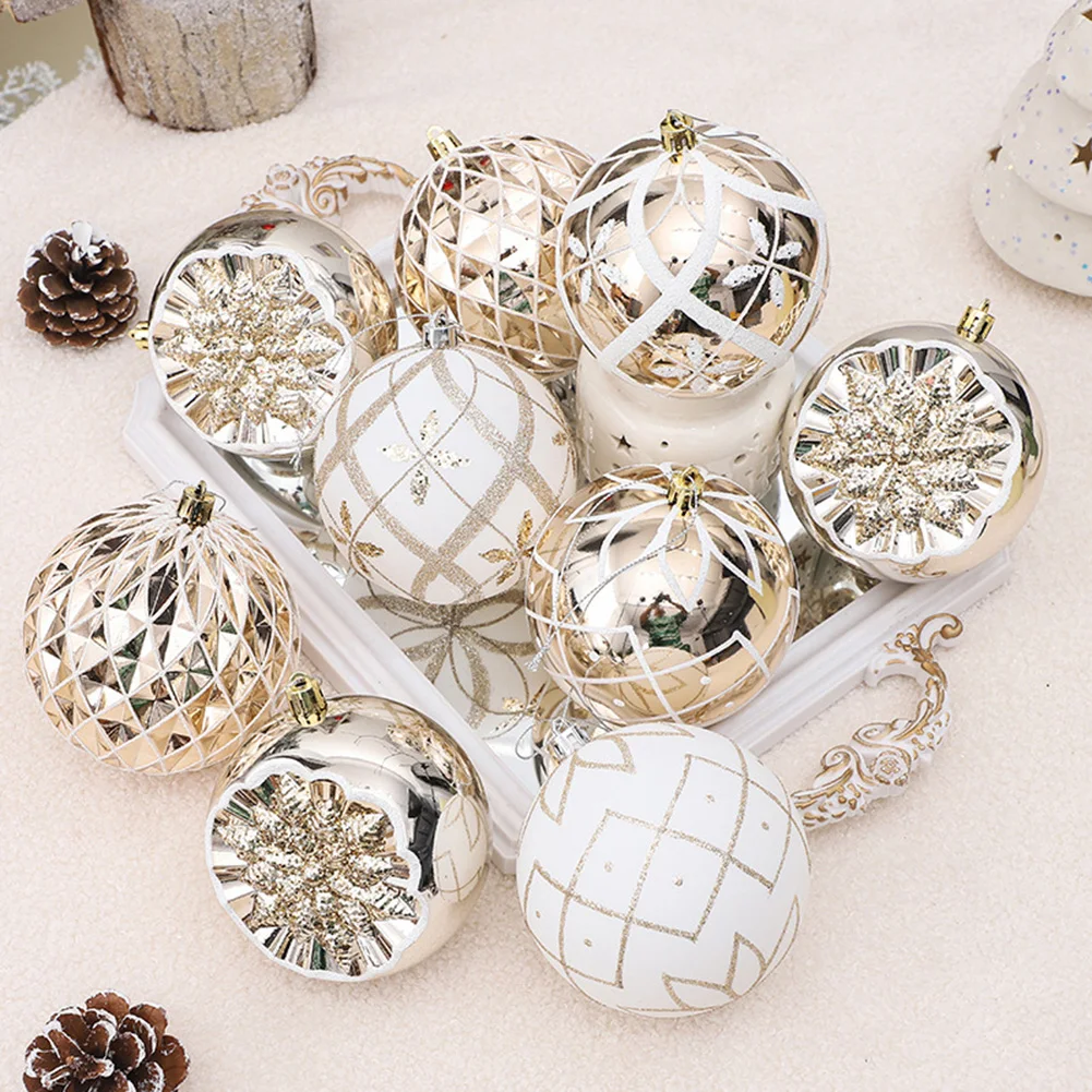 Фото Tis the Season Celebrate с потрясающей упаковкой из девяти красочных декоративных рождественских шаров (когда в праздничном размерах из 10 см) №5