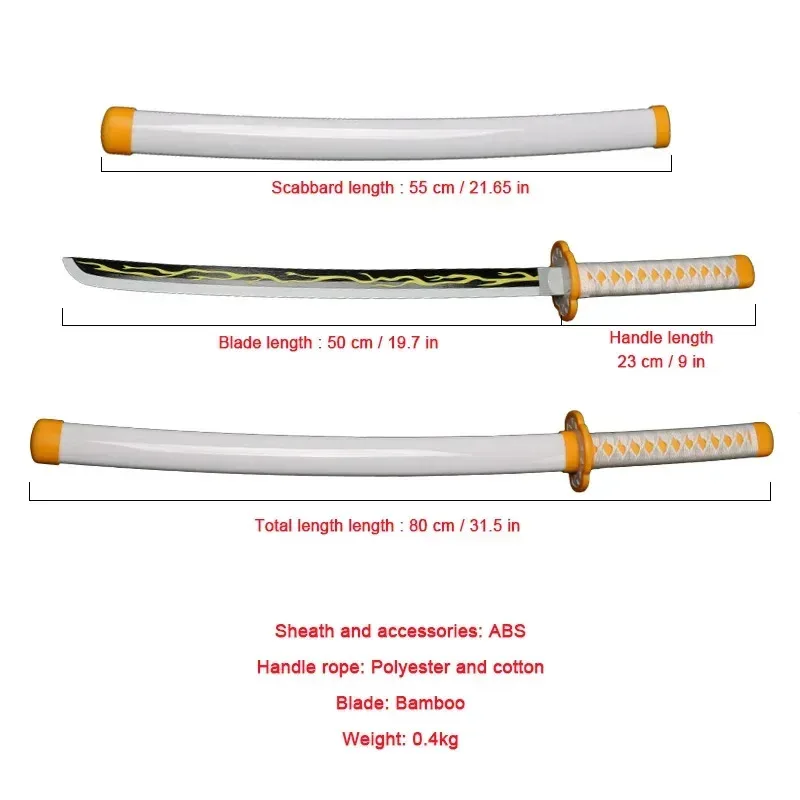 Фото Demon Slayer Katana оружие для косплея Mitsuri Shinobu White Fire God Tanjiro деревянная игрушка меч аниме реквизит для персонажей NM21 №5