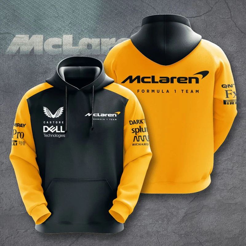 Толстовка с капюшоном и оснащением Mclaren для мужчин и женщин, спортивная куртка с молнией и 3D-принтом, популярная Формула 1 F1 (art.: 3920c063b31f6) - 3920c063b31f6