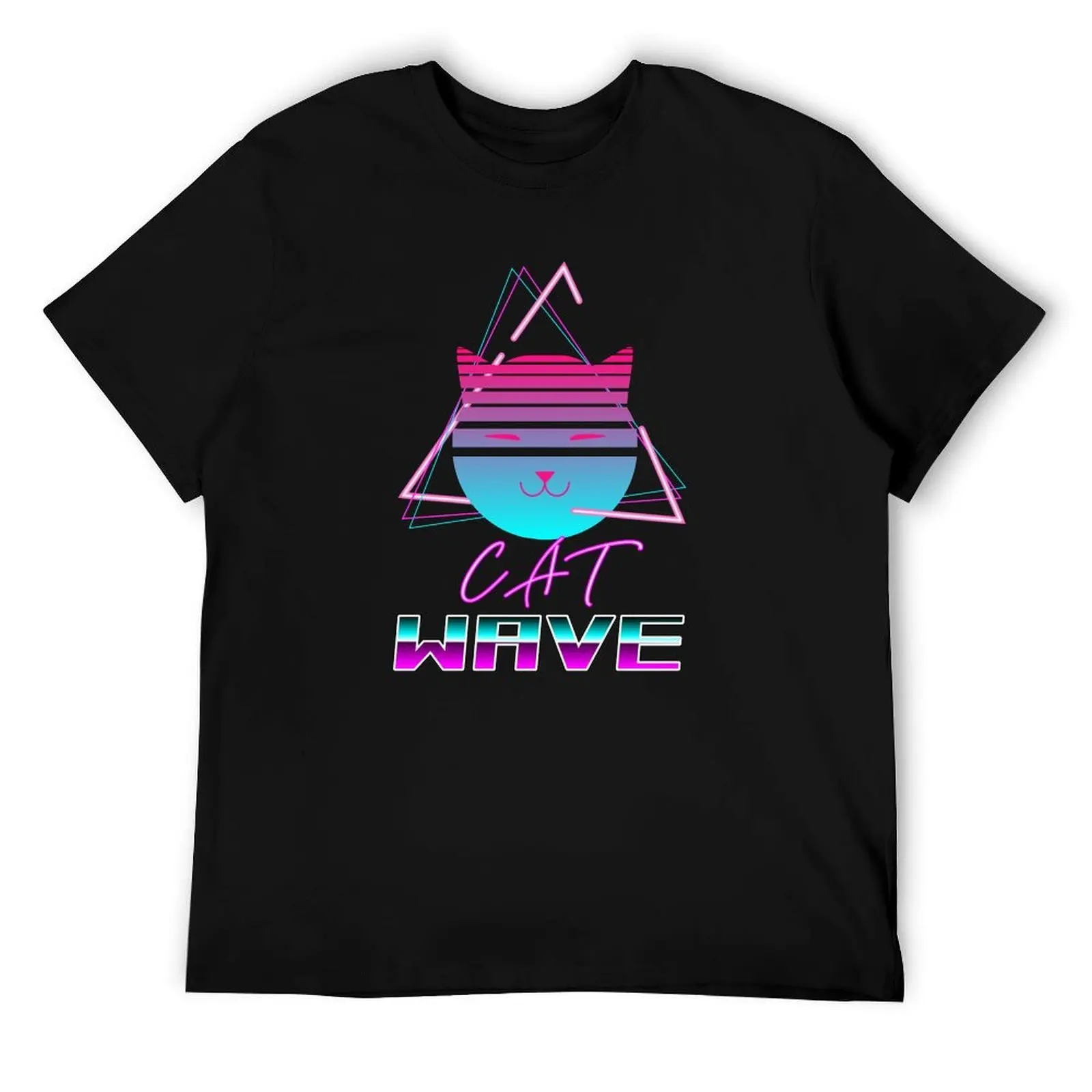 Футболка с мотивом Catwave cats Synthwave Retrowave Vaporwave, дизайнерские футболки для мужчин, футболка